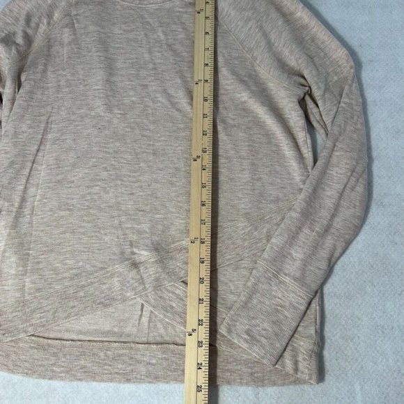 Athleta Criss Cross Pullover Medium M Long Sleeve Sweater Beige Oatmeal - Picture 6 of 10